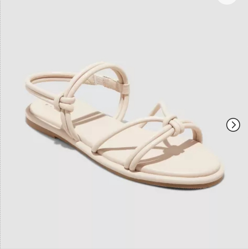 A New Day Women's Lara Ankle Strap Sandals, Off White 5.5